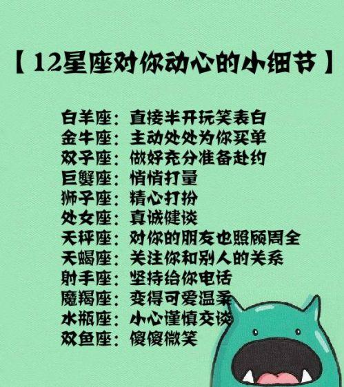 12星座对你动心的小细节,快看看身边有没有未来的伴侣!