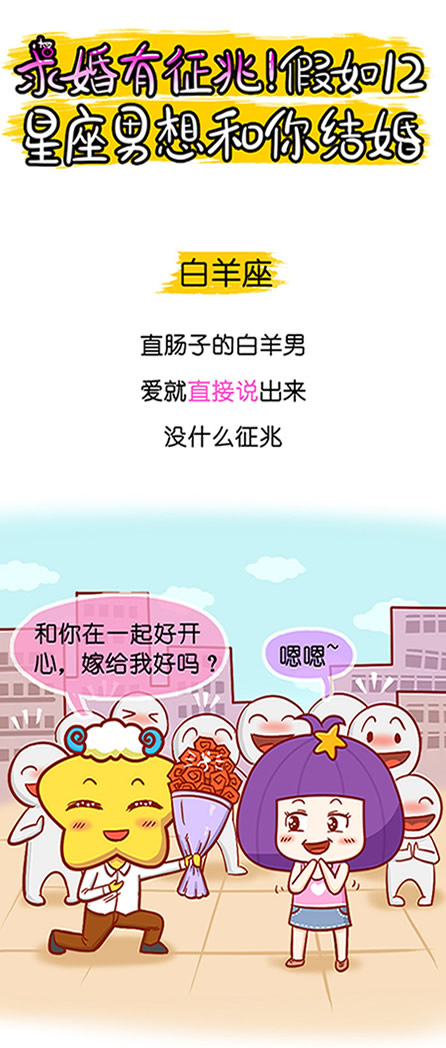 求婚有征兆 假如12星座男想和你结婚